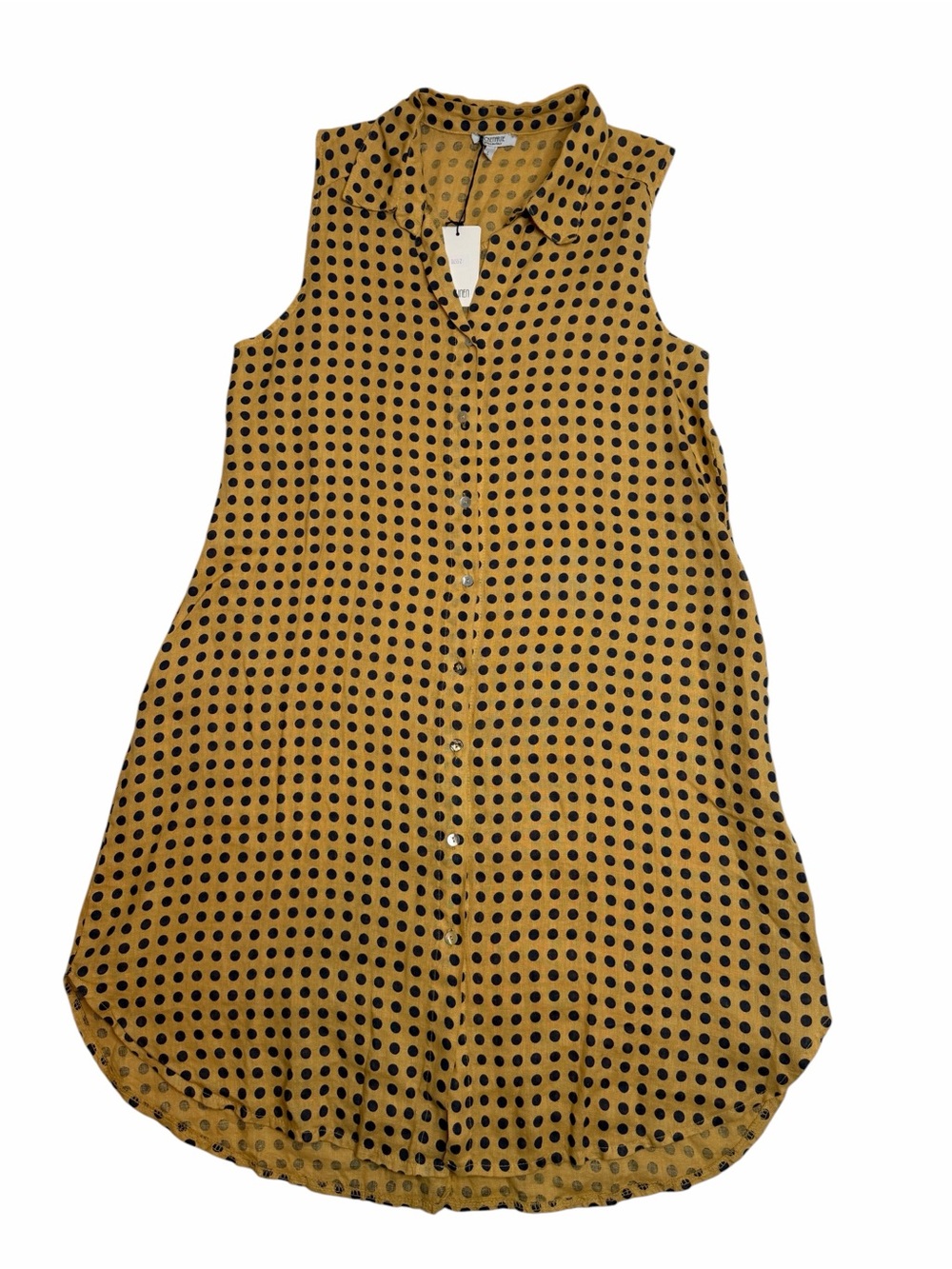 Rosemarine Made in Italy Polka Dot Sleeveless Shirt Dress NWT Size L